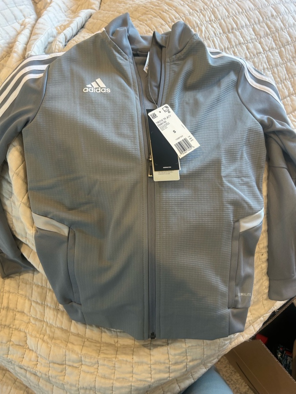 adidas Grey Track Jacket with White Logo